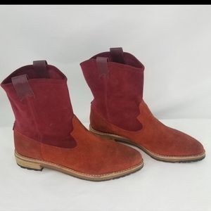 MATT BERNSON Cassidy Red Suede Booties